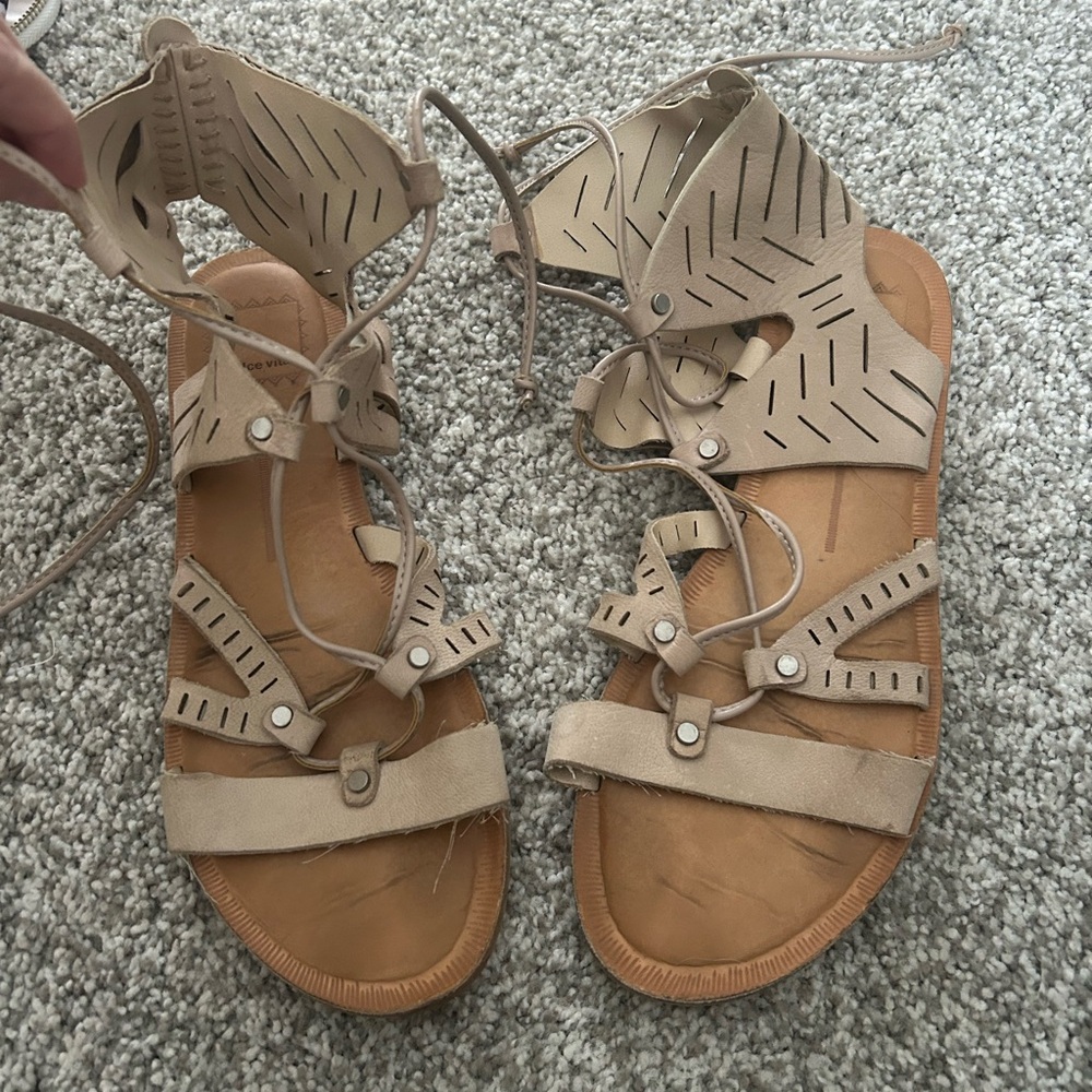 Dolce Vita Women's Lace-Up Gladiator Sandals in Beige 8